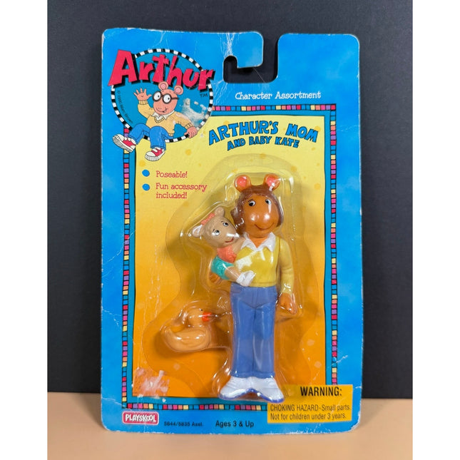 Vintage Playskool Arthur's Mom & Baby Kate Poseable Figure on Card