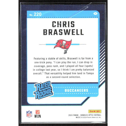 Chris Braswell 2024 Donruss Optic #220 RC Tampa Bay Buccaneers