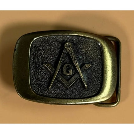 Vintage 1983 Masonic Belt Buckle Serial No. D1307 Freemason Metal Collectible