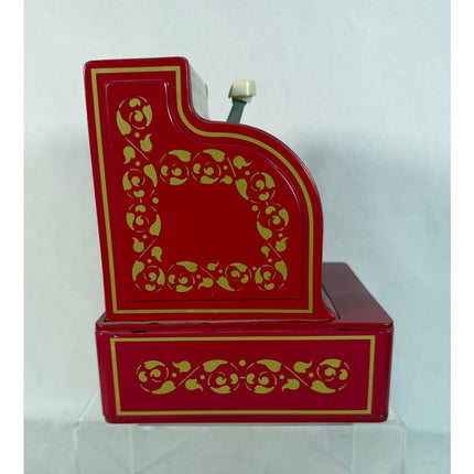 Vintage Buddy L Easy Saver Red Tin Toy Cash Register Coin Bank