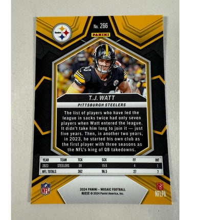 2024 Panini Mosaic T.J. Watt National Pride #266 Insert Steelers