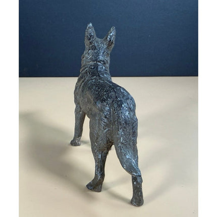 German Shepherd Pot Metal Figure 4" Vintage Dog Figurine Collectible