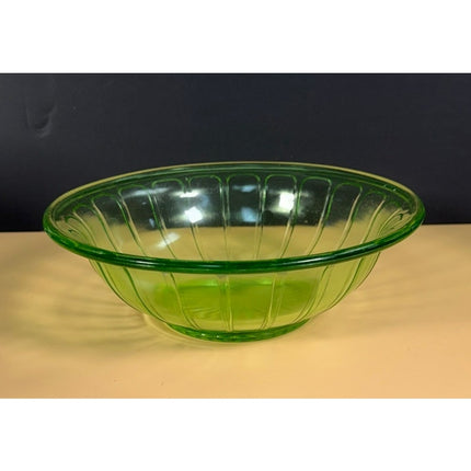 Federal Green Uranium Depression Glass Bowl Vintage