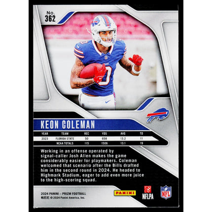Keon Coleman 2024 Panini Prizm #362 RC Buffalo Bills