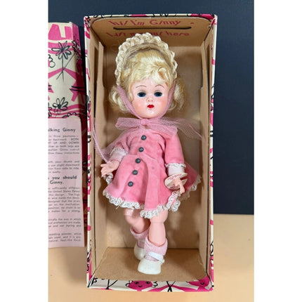 1957 Vogue Ginny Doll Bent Knee Walking BKW #7060 Original Box OB 8" Vintage