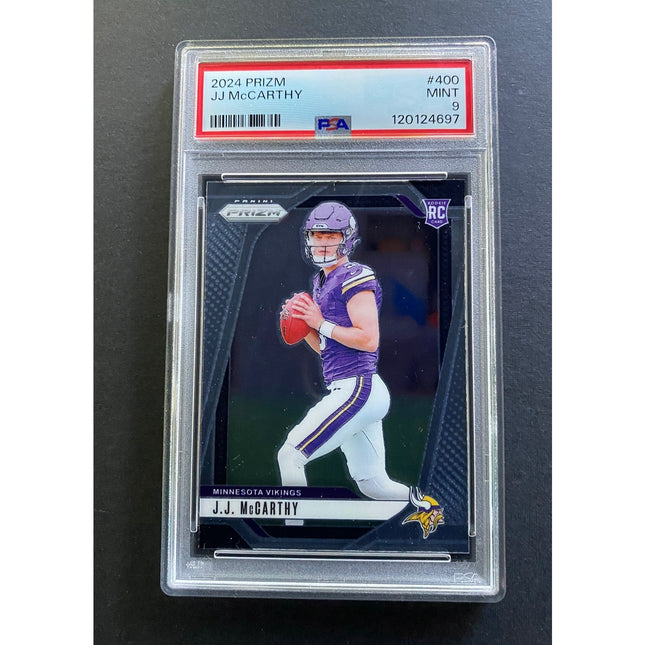 JJ McCarthy 2024 Prizm 400 Vikings PSA 9