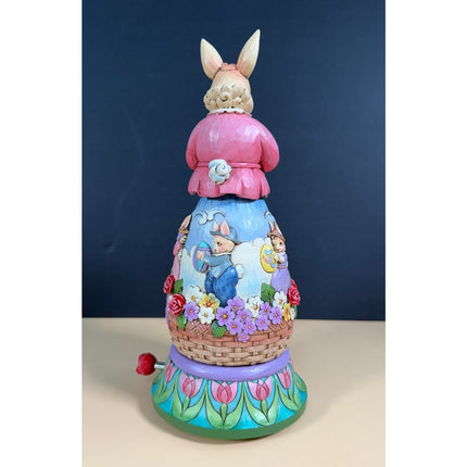 Jim Shore Heartwood Creek Easter's on Its Way Rotating Musical Bunny 4044668