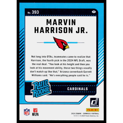 Marvin Harrison Jr. 2024 Donruss #393 RC Arizona Cardinals
