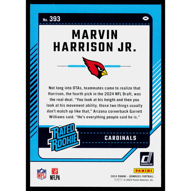 Marvin Harrison Jr. 2024 Donruss #393 RC Arizona Cardinals