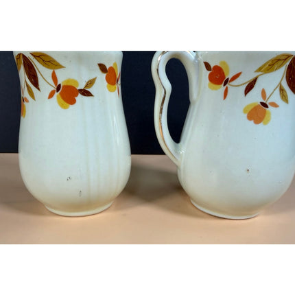 Hall's Autumn Leaf Salt & Pepper Shakers 4.5" Vintage Kitchenware Set