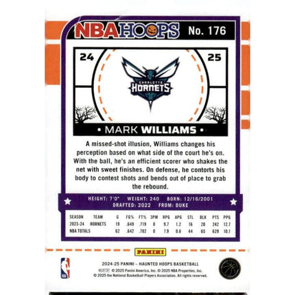 Mark Williams 2024-25 Hoops Haunted Hoops Slime #176 Charlotte Hornets