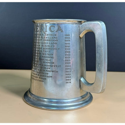Leonard Eales Pewter Presidents Tankard Sheffield 4.75" Vintage Mug