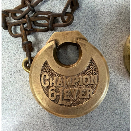 Vintage Miller Lock Champion 6 Lever Padlock No Key
