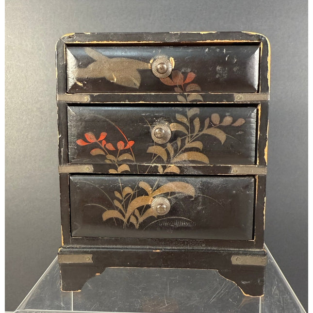 Vintage Japan Lacquer Chest of Drawers Jewelry Box – Painted Wood