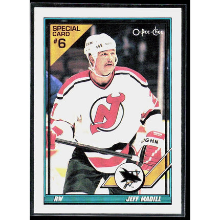 Jeff Madill 1991-92 O-Pee-Chee Pee-Chee - Sharks & Russians Inserts #6S Sharks