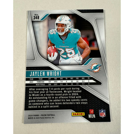 2024 Panini Prizm Jaylen Wright RC #348 Rookie Card Miami Dolphins
