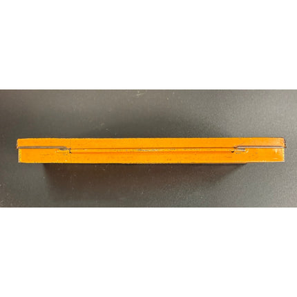 1927 Charles Lindbergh Spirit of St. Louis Orange Metal Pencil Box Case 8"