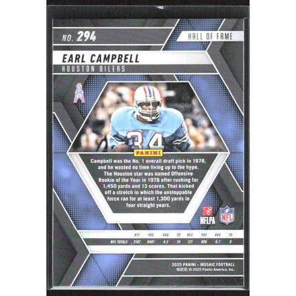 Earl Campbell 2025 Panini Mosaic #294 Houston Oilers