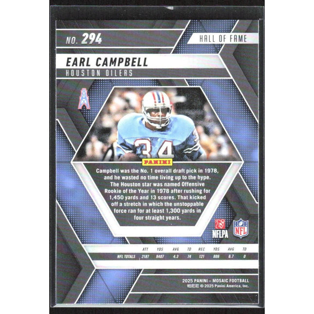 Earl Campbell 2025 Panini Mosaic #294 Houston Oilers
