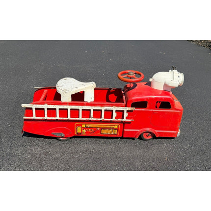 Marx Sit-N-Go Ride On Toy Fire Engine with Ladders Working Complete
