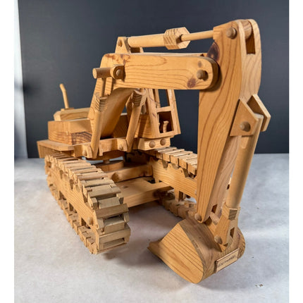 Handmade Wooden Excavator 19.5" Kaye Munshower Kaye’s Toy Shop Working Crane