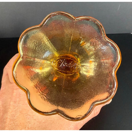 Fenton Cadmium Vintage Glass Amberina 8" Pedestal Compote Candy Dish w/Lid