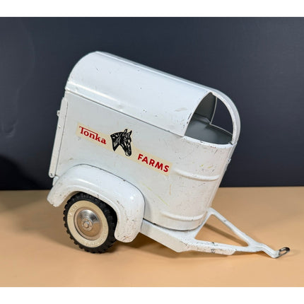 Vintage Tonka Farms White Horse Trailer Toy