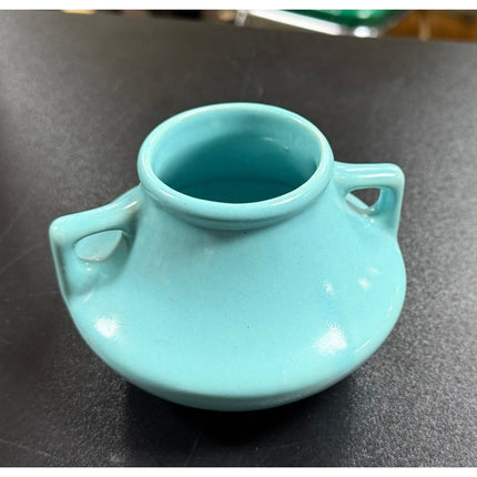 Blue Pottery Vase Ceramic Decorative Flower Vase Handcrafted Style Collectible