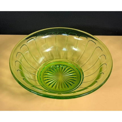Federal Green Uranium Depression Glass Bowl Vintage