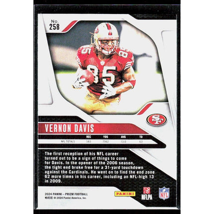 Vernon Davis 2024 Panini Prizm #258 San Francisco 49ers