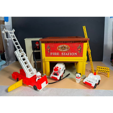 Fisher-Price Fire Station Complete with Original Box Vintage Play Family Toy