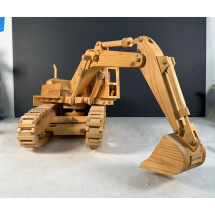 Handmade Wooden Excavator 19.5" Kaye Munshower Kaye’s Toy Shop Working Crane