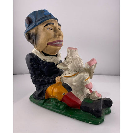 Reproduction Paddy and His Pig Cast Iron Mechanical Bank Working 6.5"