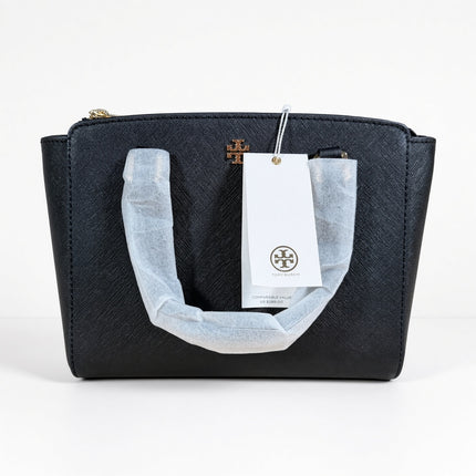 Tory Burch Emerson Mini Top Zip Tote Bag Black NWT MSRP $289