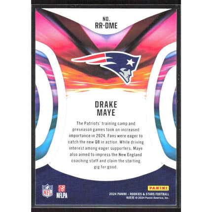 Drake Maye 2024 Panini Rookies & Stars Rookie Rush Longevity #RR-DME Patriots