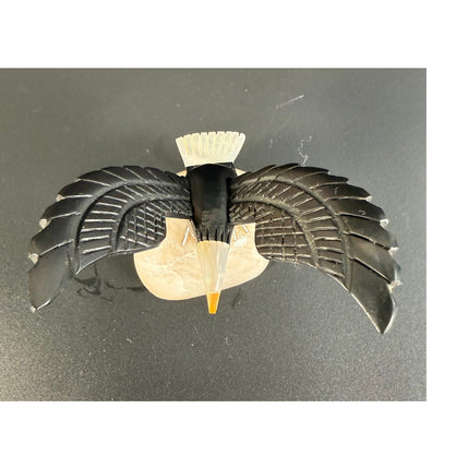 Anita Brown Peruvian Carved Eagle with White Marble Base