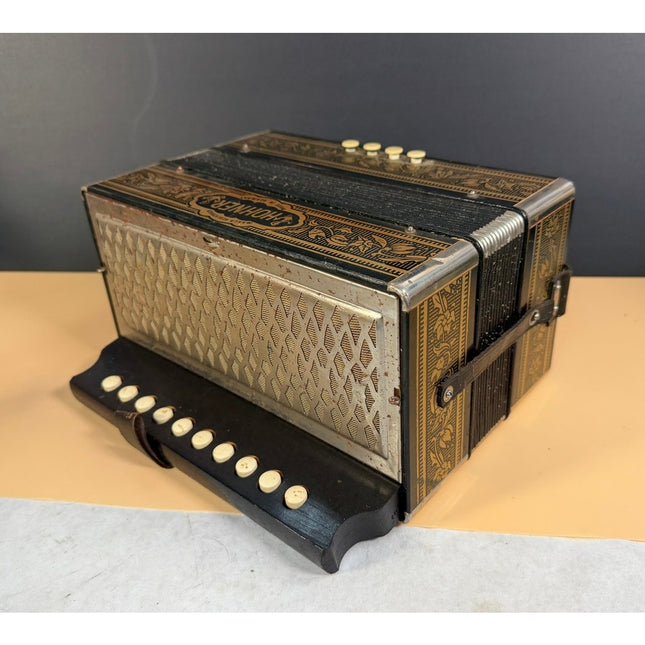 Hohner Melodeon Pokerwork / Club Style 2-Row Diatonic Working Musical Instrument