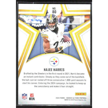 Najee Harris 2024 Panini Rookies & Stars Longevity #80 Pittsburgh Steelers