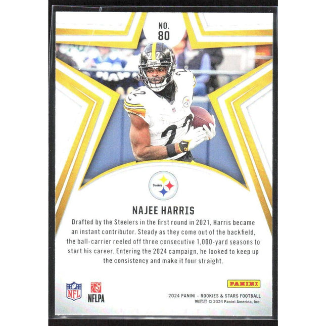 Najee Harris 2024 Panini Rookies & Stars Longevity #80 Pittsburgh Steelers