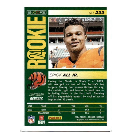 Erick All Jr. 2024 Panini Encore #233 RC Cincinnati Bengals