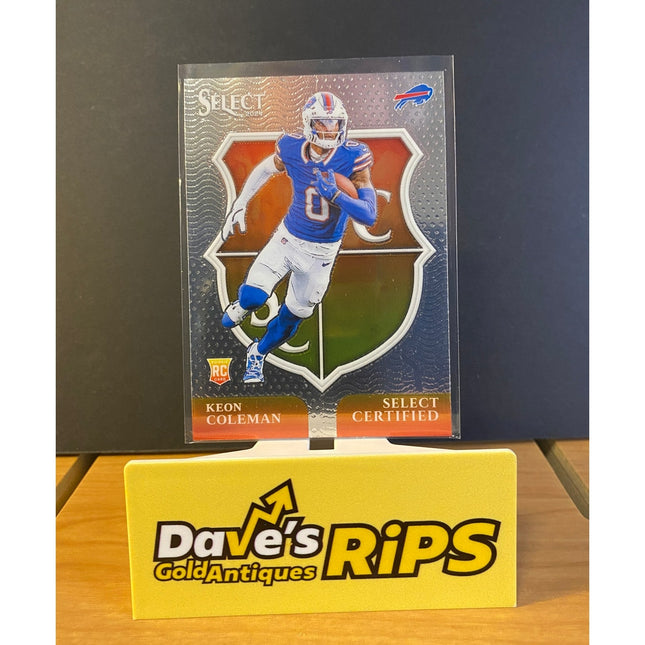 Ken Coleman 2024 Select #13 Certified Insert Rookie RC Card Buffalo Bills
