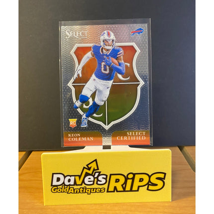Ken Coleman 2024 Select #13 Certified Insert Rookie RC Card Buffalo Bills