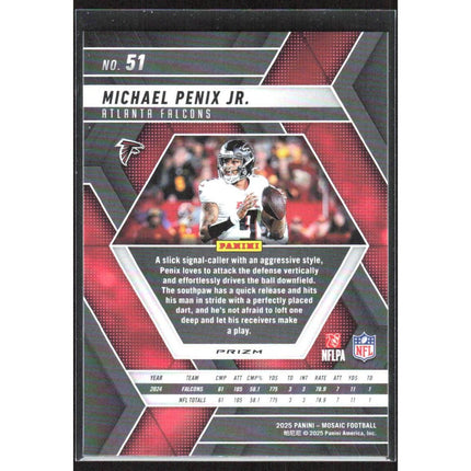Michael Penix Jr. 2025 Panini Mosaic Silver #51 Atlanta Falcons