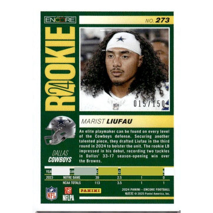 Marist Liufau 2024 Panini Encore Silver #273 SN,RC Dallas Cowboys