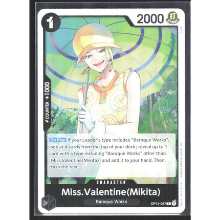 Miss.Valentine(Mikita) The Azure Sea's Seven #OP14-087 Rare