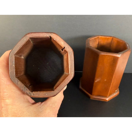 MCM Wooden Vases 4.5" Tall – Mid Century Modern Decor