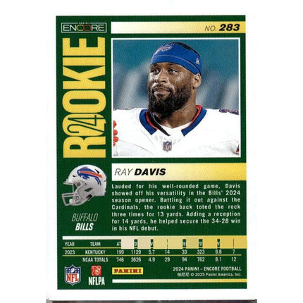 Ray Davis 2024 Panini Encore #283 RC Buffalo Bills