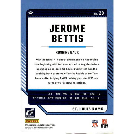 Jerome Bettis 2024 Donruss Press Proof Red #29 Los Angeles Rams