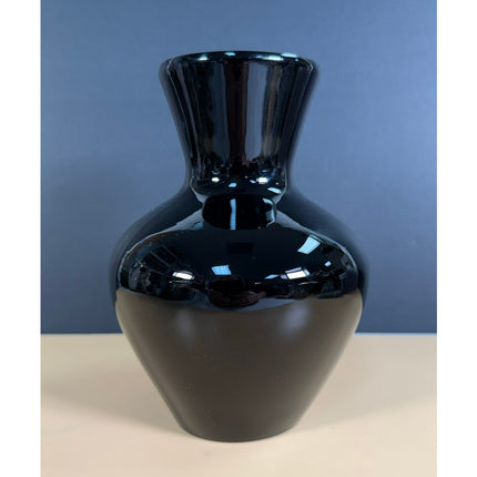 Westmoreland Glass Black Vase 7" Mary Gregory Vintage Art Glass Collectible