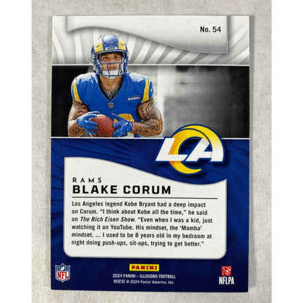 2024 Panini Illusions Blake Corum RC #54 Rams Trophy Collection Rookie Card